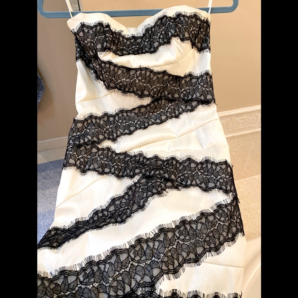Gorgeous Classic Jessica McClintock black and white corset dress sexy classic - Picture 2 of 9